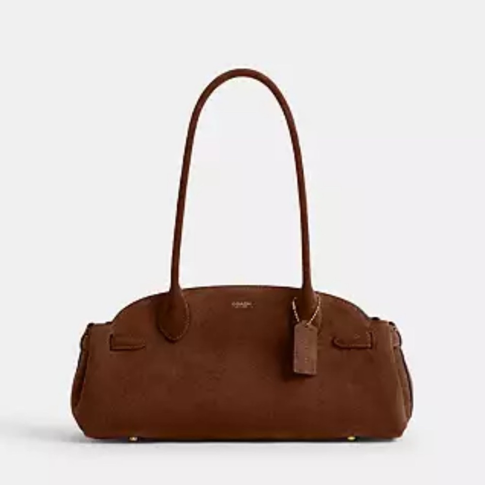 Coach Chestnut Brown Suede Empire 34 Shoulder Bag